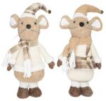  Dekoráció egér fiú, lány álló textil 18.5x17x48 cm barna-bézs 2 féle 1db, figura nem választható (ZM241073)