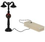  Kandeláber koszorúval 2 égős műanyag 12, 1cm fekete elemes