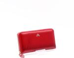  Bőr piros lakk / krokkómintás körbe cipzáras nagy női pénztárca l829007