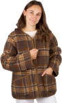 Vlnka Női kockás gyapjúkabát, barna ruházat méretei L