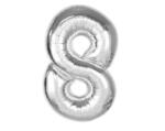 Godan Ezüst 8-as Silver szám fólia lufi 92 cm (MLG189643)
