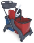 Planet Takarítókocsi műanyag 2 x 25 liter UPE801 Planet kék/piros (UPE801) - officefirst
