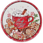  Nyomtatott fa tábla koszorú közép - Fahéjas forró csoki 11, 8cm - koszorú díszítéséhez