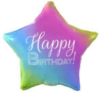 Godan Happy Birthday Rainbow, Szivárvány csillag fólia lufi 44 cm (MLG170764)