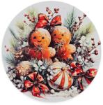  Nyomtatott fa tábla koszorú közép - Mézi pár 11, 8cm - kosarbolt