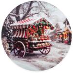  Nyomtatott fa tábla koszorú közép - Vásári szekér 11, 8cm - kosarbolt