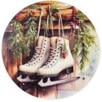  Nyomtatott fa tábla koszorú közép - Korcsolya cipők 11, 8cm