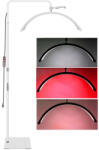 Andoer Lampa cosmetica profesionala Bi Color alb, rosu, Semiluna 238 LED, inaltime maxima 180 cm, suport telefon inclus - Alb