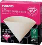HARIO V60 Filtre de hârtie - Nealbit, V60-01 - 40 bucăți