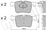 METELLI set placute frana, frana disc METELLI 22-0961-0 (22-0961-0)