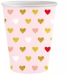 Godan XOXO: Rózsaszín papírpohár szívekkel, 250 ml - 6 db (PG-KXR6) - jateknet