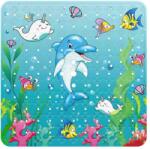 FizioTab FizioTab® csúszásgátló zuhanyszőnyeg, 53x53 cm, többszínű, delfin (DolphinShowerMat1)