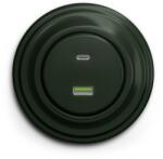 Kliklap - Priză USB retro A+C cu ramă, verde (KA0061K)