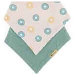 Petite&Mars Bandana Luke 3m+ előke Beige Kiwis&Misty Green