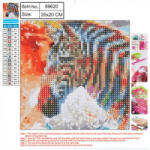 Centrum Kreatív gyémántszemes kirakó 20x20 cm, Zebra (89620) (89620)