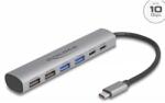 Delock 6 portos USB hub 4 x A-típusú USB anyával és 2 x USB Type-C anya csatlakozóval (64232)
