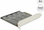 Delock PCI Express-kártya - 4 x belső M. 2 aljzat B nyílással RAID-dal (89888)