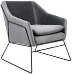 King Home Emma Velvet Fotel Sötétszürke Bársony Fekete Vázzal (KHM-MSE011000308-V23)