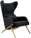 King Home Hampton Luxus Fotel Bársony Fekete Arany Vázzal (KHM-MSE011000304-E43V41) - prodis