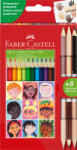Faber-Castell Creioane colorate bicolore Faber-Castell FC511514, 12 + 3 culori, Children of the world (FC511514)