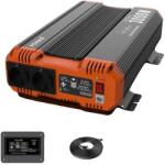  Tiszta szinuszos inverter, 3000 W névleges teljesítmény, távirányítós, LCD kijelző, 3000 W-12 V