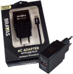 BRAVAS Зарядно устройство BRAVAS, USB Type A - Type C за стена QUICK CHARGE 3.0, сертифицирано
