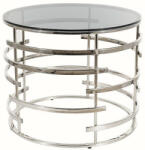 Signal Livia Kerek Füstüveg Dohányzóasztal Króm Vázzal