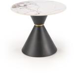 Halmar Goretti S Dohányzóasztal - Fehér Márvány - Fekete