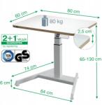 Leitz Ergo íróasztal fehér, két pozícióban használható, elektronikus (65340001)