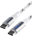 Somogyi Elektronic USBCC2M100L töltőkábel, USB-C / USB-C, 2 méter, 100W gyorstöltés, töltésjelző LED-sor, szőtt nylon burkolat (USBCC2M100L)