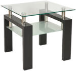Signal Lisa D Négyzetes Üveg Dohányzóasztal Wenge Lábakkal