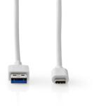 Nedis CCGW61600WT10 USB 3.2 Gen 1, USB-A plug - USB-C (USB-C) plug cablu, 60W, 1m (CCGW61600WT10)