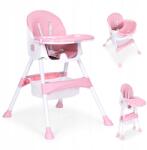 ECOTOYS Gyerek etetőszék tálca kosár 5 pontos csíkos rózsaszín (HC521 PINK)