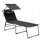 AGA Kerti napozóágy napellenzővel XXL Aga MR4260-Black Fekete (MR4260-Black)