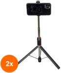 Z-tools Set 2 x Selfie Stick si Trepied cu Telecomanda Bluetooth, Telescopic, Inaltime Maxima 170 cm (LIZ-2xZLN-ZTS8251)