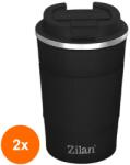 Zilan Set 2 x Termos Cafea, Capacitate 510 ml, Interior din Inox, Negru (LIZ-2xZLN-ZLN9922)