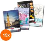 Herlitz Set 15 x Caiet A4, 100 File, cu Spirala, Dictando, Enjoy Life, Economic (REH-15xHRZ-9484780)