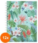 Pelikan Set 12 x Caiet A6 100 File, cu Spira, Matematica, Ladylike Motive Asortate (REH-12xHRZ-50044221)