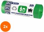 Oti Set 2 x 20 Saci Menajeri Colectare Selectiva, Sticla, 60 x 76 cm, 60 l, Verzi (LIZ-2xZLN-OTI021489)