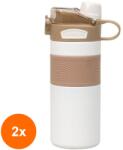 Zilan Set 2 x Termos cu Pai, Interior Inox, Capacitate 600 ml, Alb (LIZ-2xZLN-ZTS8443)