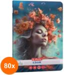 Herlitz Set 80 x Caiet A5 Matematica, 48 de File, Model Beauty, Herlitz (REH-80xHRZ-9497480)