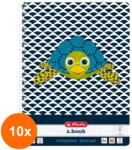 Pelikan Set 10 x Caiet A4, 80 File, Spirala, Matematica, Cute Animals, Motiv Testoasa (REH-10xHRZ-50039203)