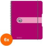 Pelikan Set 6 x Caiet A5 EOTG cu Spira, 80 File, Matermatica, Mov (REH-6xHRZ-11293776)