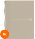 OXFORD Set 6 x Caiet Oxford Origins A4+, Dictando, 70 de File, Hartie Optik 90g/mp, Spira Dubla, Scribzee, Ecolabel, Coperta Plastifiat (REH-6xHRZ-400150004)