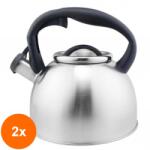 Zilan Set 2 x Ceainic cu Fluier, Otel Inoxidabil, Capacitate 3.5 l (LIZ-2xZLN-ZLN1306)