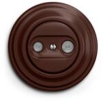 Kliklap - Retro előfizetői TV+R aljzat (átvezetett) barna kerettel KA0034+KA0077 (KA0034I)