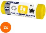 Oti Set 2 x 20 Saci Menajeri Colectare Selectiva, Plastic - Metal, 60 x 76 cm, 60 l, Galbeni (LIZ-2xZLN-OTI021488)
