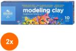 KOH-I-NOOR Set 2 x Plastilina Remodelabila, 10 Culori, Cutie de Carton, 200 g (HOK-2xKH-K1315 S10-P)