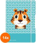 Herlitz Set 14 x Caiet My. Book Flex A5 Dictando, Motiv Cute Animals Tiger, 40 File (REH-14xHRZ-9492020)