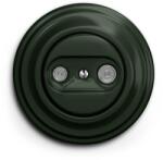 Kliklap - Retro TV+R előfizetői aljzat (átmenő) zöld kerettel KA0061+KA0089 (KA0061I)